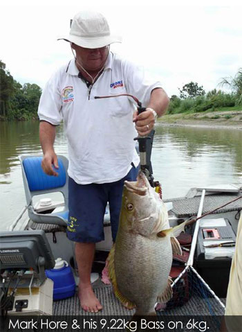 Mark Hore & his 9.22kg Bass on 6kg.